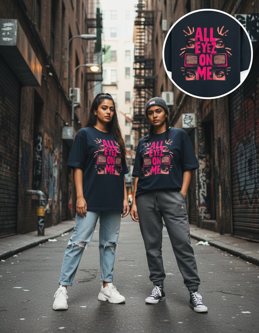 All Eyes On Me – Oversized Graphic Statement Unisex T-Shirt