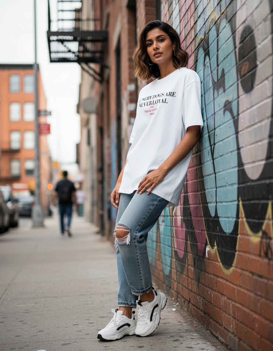 Hungry Dogs Ain’t Loyal–Just Like Your ** - Oversized T-Shirt