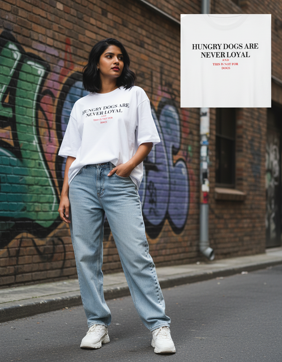 Hungry Dogs Ain’t Loyal–Just Like Your ** - Oversized T-Shirt